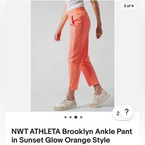 NWOT Athleta Brooklyn ankle pant soft orange - Size 2